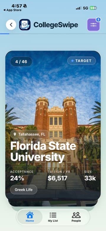 CollegeSwipe card for Florida State University