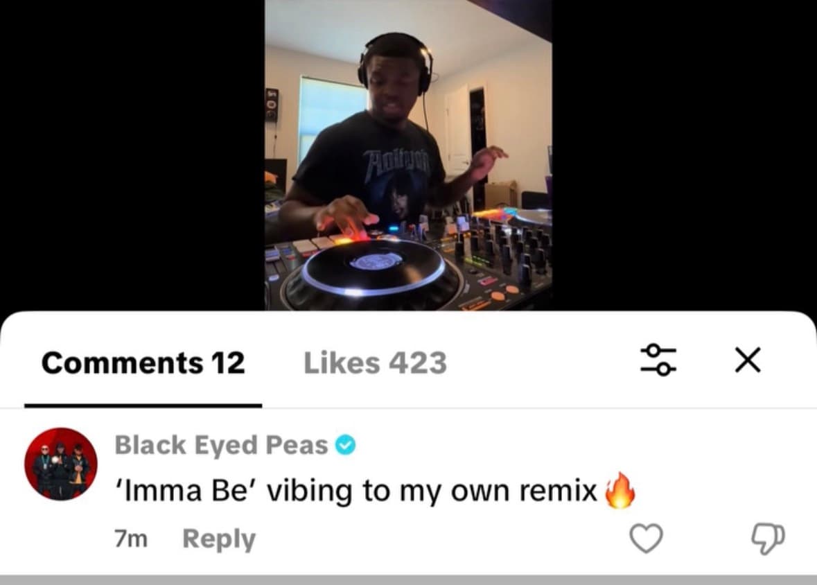 Black Eyed Peas commenting on a DJ Vic remix
